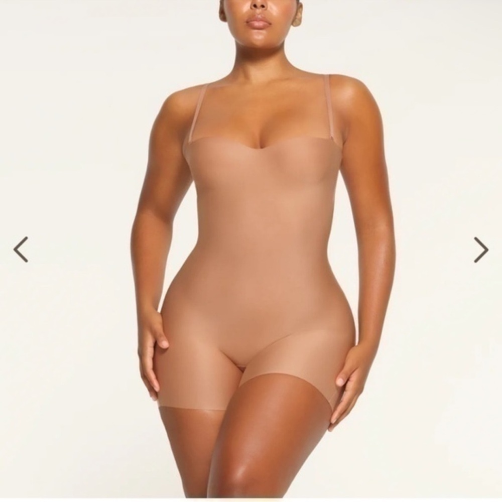NWT SKIMS BODY UNDERWIRE MID THIGH BODYSUIT BEIGE SIENNA XL